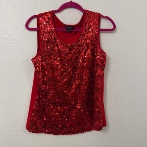 George Sparkling Red Sequin Tank Top